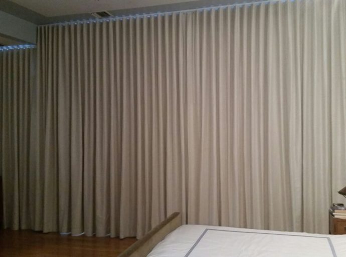Pleated drapes